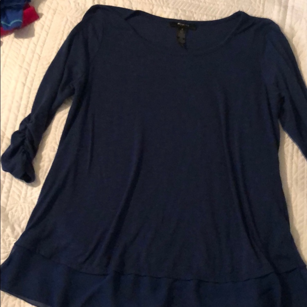 Style and co quarter length navy shirt SZ Small